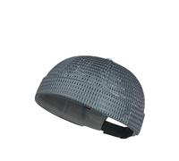 Men's Breathable Brimless Hat Summer Style Mesh Tang,Outdoor Lightweight Adjustable Mesh No Brim Cap,Cooling Docker Beanie (Dark Gray)