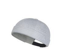 Men's Breathable Brimless Hat Summer Style Mesh Tang,Outdoor Lightweight Adjustable Mesh No Brim Cap,Cooling Docker Beanie (Light Gray)