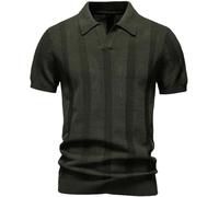 Mens Breathable Slim Fit Golf Polo Shirt Summer Lightweight Casual Short Sleeve(Green,M)