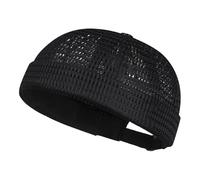 Men's Brimless Hat, Mesh Breathable Fabric Outdoor Sun Hat, Lightweight Quick-Drying Cap, Adjustable Buckle Closure, Summer Streetwear Style, Perfect For Travel And Fishing, Size Fits Most Black