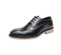 Mens Brogue Oxford Leather Dress Shoes Lace Up Formal Wedding Prom Casual Luxury Footwear(Noir,41 EU)