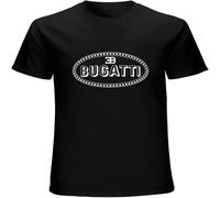 Men's Bugatti Logo t Shirt Super Cars Racing Fastest Cars on The Road Series Tees Black M