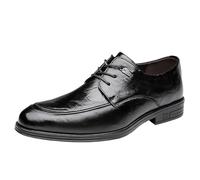Mens Business Casual Leather Lace Up Oxfords Waterproof Modern Classic Dress Shoes for Office Work Daily Wear(Noir,39 EU)