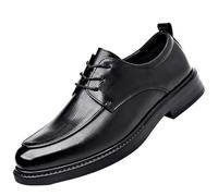 Men's Calfskin Leather Oxford Shoes Lace-Up Slip Resistant Comfortable for Formal Wedding Party Prom(39 EU)