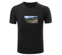 Mens Casual Gift T Shirt Retro Short Sleeve Summer Graphic Tops Black L