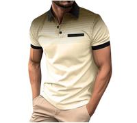 Men's Casual Polo Shirts Summer Golf T-Shirt Quarter Button Athletic Tee