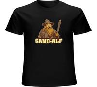 Men's Casual Shirt Gand-Alf Funny Tops The Lord The Rings Gandalf Parody tee Pure Cotton is More Hygroscopic Black XL