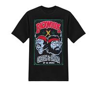 Men's Cheech and Chong Backwoods Smoking Cigarette Marijuana Weed Pot Graphic T-Shirt Black 3XL