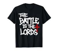 Mens Christian 17:47 The Battle Is The Lords Scripture Camiseta