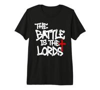 Mens Christian 17:47 The Battle Is The Lords Scripture Camiseta Premium