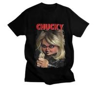 Men's Chucky T-Shirt with Horror Movie Design, Tiffany's Bride Chucky T-Shirt, Hip-Hop Cotton Shirt, Harajuku Street Style.