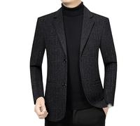 Men's Classic Black Business Blazers Korean Style Slim Fit Suit Jacket All Match Casual Two Button Coat(M)