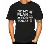 Mens Clothing My Plan for Today Cling Beer Coffee T Shirt Funny Casual Summer Style Intereng tee Shirt Family Ropa Hombre
