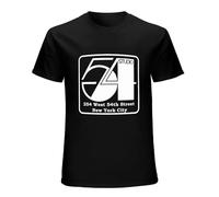 Mens Clothing Studio 54 Logo Retro Famous Disco NYC Men's T-Shirt Fashion Cool tee Shirt Black XL