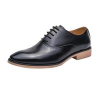 Mens Comfort Orthopedic Leather Oxfords Pointed Toe Lace Up Shoes Classic Business Formal Professional Office Footwear for All-Day Comfort(Noir,42 EU)