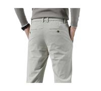 Men's Corduroy Casual Pants Business Solid Color Elastic Regular Fit Trousers Male Para Hombre(Beige,Size 38)