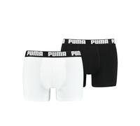Mens Cotton Boxer Shorts Puma White/Black Small Pack of 2