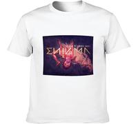 Men's Cotton Shirt Enigma The Fall of a Rebel Angel Vinyl CD Cover Crew-Neck t-Shirt O Neck tee White L