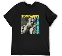 Men's Cotton Shirt Tom Waits Rain Dog Music Legend T-Shirt T Casual Clothing Top tee Black M