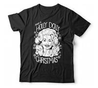 Mens Cotton Tshirt Have A Holly Dolly Christmas 1 Tshirt Unisex - Xmas, Parton, Music Size M