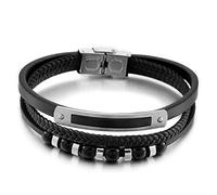 Men's Couple Bracelet, Bracelet, Men's 2 Layers Dog Bracelets, Cool Wrist Chain, Stainless Steel with Safety Clasp