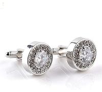 Mens Cufflinks Elegant Style Cuff Cufflinks of Shirts Cufflinks Diamonds Fashion Cufflinks Cufflinks are to Oxidation and are Durable Clothing accessories (Color : Purple, Size : As shown(White)