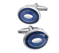 Mens Cufflinks Elegant Style Cuff Men's Cuffs, Men's Wedding French Shirt Cufflinks Oval Blue Dripping Business Cuff Nails Clothing Accessories