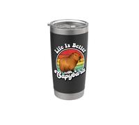Mens Cute Retro Vintage Life Is Better With A Capybara Lover Vaso térmico de acero inoxidable de doble pared