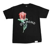 Mens Diamond Supply Co PacSun Black Cotton Rose Diamond T-Shirt tee New Size L