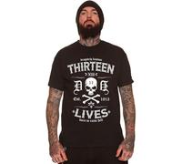 Mens DragClothing 13 Lives Born to Raise Hell Black Biker Hot Rod Tattoo T Shirt Men Black Fashion Tshirt