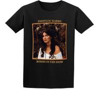 Men's Emmylou Harris Roses In The Snow T Shirt Print Tees Short Sleeve O Neck Black XL