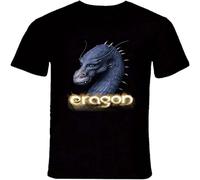 Men's ERAGON Christopher PAOLINI Book Saga Inspired Dragons tee Round Neck Unisex Tops Men's 100% Cotton Short Sleeve T Shirts Black XL