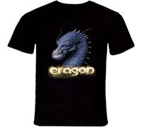 Men's ERAGON Christopher PAOLINI Book Saga Inspired Dragons tee Round Neck Unisex Tops Men's 100% Cotton Short Sleeve T Shirts Black XXL