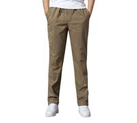 Mens Fashion Casual Loose Plus Size Pocket Lace Up configurado para mantener los pantalones calientes en general, amarillo, XL