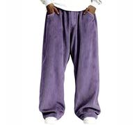 Men's Fashion de Trekking Ancho de Pana Elasticos Tallas Grandes Baggy Pantalones Hombre Chinos Pantalón de Pana Pantalon Deportivo Pantalón Senderismo Hombre Morado S