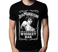 Men's Fashion T-Shirt Jim Morrison Show Me The Way to Bar Doors Logo Men's T-Shirt Men's Casual Shirt