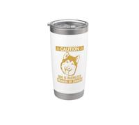 Mens Funny Beware Owner Dog Harmless Alaskan Malamute Lover Vaso térmico de acero inoxidable de doble pared