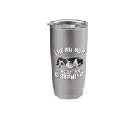 Mens Funny Hear You Not Listening Bluetick Coonhound Lover Vaso térmico de acero inoxidable de doble pared