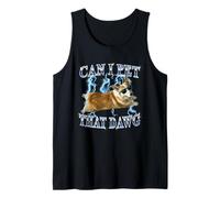 Mens Funny Heavy Metal Can I Pet That Dawg Corgi Dog Lover Camiseta sin Mangas