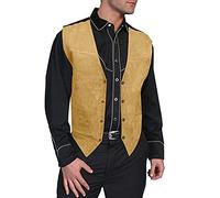 Mens Gentlemens Plays Gamuza Retro Cuello en V Color sólido Botón de bolsillo Chaleco de cuero Chaqueta Chaleco Chalecos Negros Hombre Forro Negro Hombre