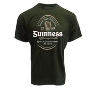 Guinness Camiseta verde botella con etiqueta irlandesa, verde oscuro, S