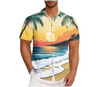 Mens Hawaiian Shirts Short Sleeve Button Down Floral Tropical Casual Top