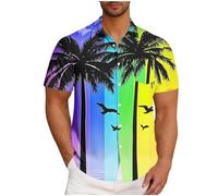 Mens Hawaiian Shirts Short Sleeve Button Down Floral Tropical Casual Top