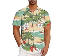 Mens Hawaiian Shirts Short Sleeve Button Down Floral Tropical Casual Top
