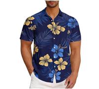 Mens Hawaiian Shirts Short Sleeve Button Down Floral Tropical Casual Top