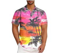 Mens Hawaiian Shirts Short Sleeve Button Down Floral Tropical Casual Top