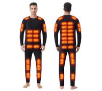 Men's Heated Thermal Underwear with 42 Heat Zones USB Electric Heating Trousers and, Men Washable Soft Warm Base Layer,L
