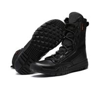 Men's High Top Military Tactical Boots Lace Up Combat Boot Non Slip Wear Resistant Jungle Shose For Backpacking Mountaineering Travel Army Outdoor Jungle Hunting(Black,39 EU)