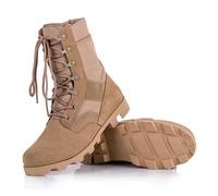 Men's High Top Military Tactical Boots Lace Up Lightweight Comfortable Military Work Shose Desert For Backpacking Mountaineering Travel Army Outdoor Jungle Hunting(Brown,42 EU)