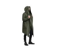 Men's Hooded Draped Cardigan Cape Jacket Long Sleeve Open Front Winter Overcoat with Pockets Tw